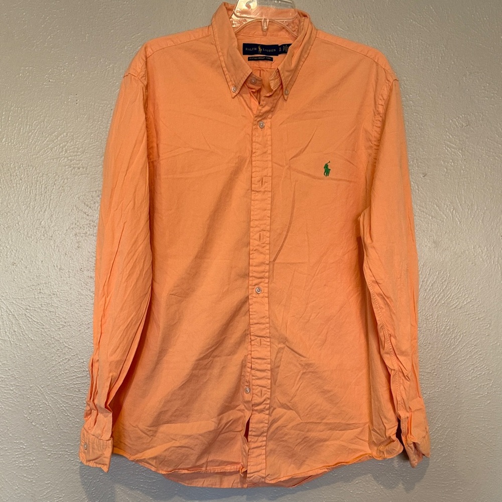 Ralph Lauren Men's Casual Orange Button Down Shirt